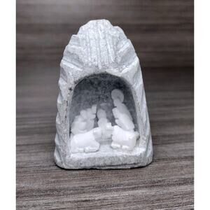 Vintage 1993 Hand Carved Granite Nativity Scene Christmas Holiday Decoration